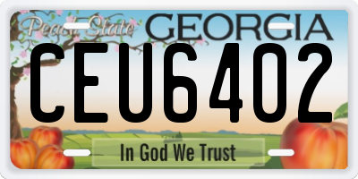 GA license plate CEU6402