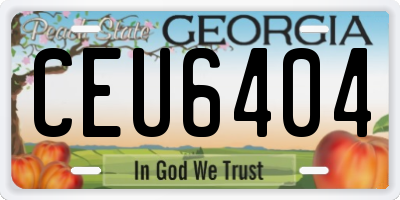 GA license plate CEU6404