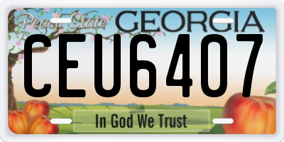 GA license plate CEU6407