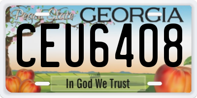GA license plate CEU6408