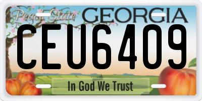 GA license plate CEU6409