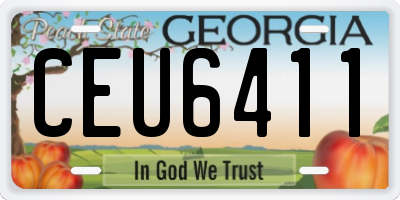 GA license plate CEU6411