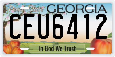 GA license plate CEU6412