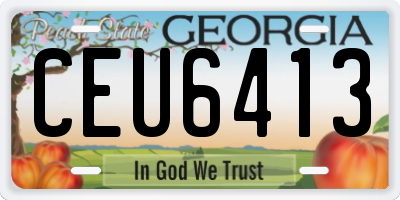 GA license plate CEU6413