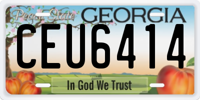 GA license plate CEU6414