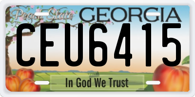 GA license plate CEU6415