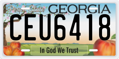 GA license plate CEU6418