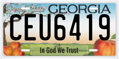 GA license plate CEU6419