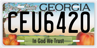 GA license plate CEU6420