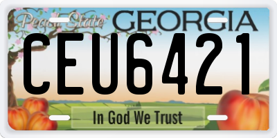 GA license plate CEU6421