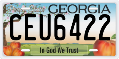GA license plate CEU6422