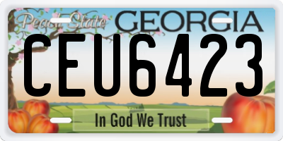 GA license plate CEU6423