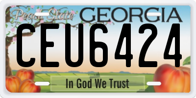 GA license plate CEU6424