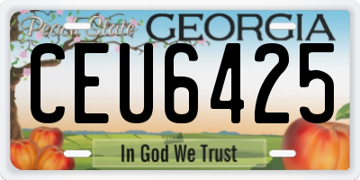 GA license plate CEU6425