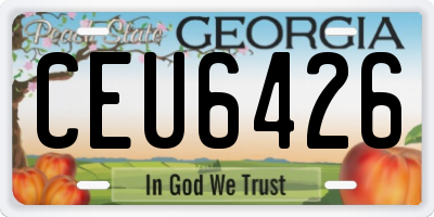 GA license plate CEU6426