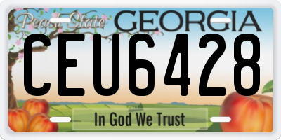 GA license plate CEU6428