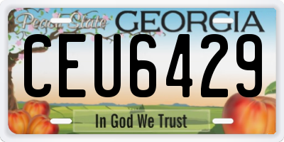 GA license plate CEU6429