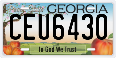 GA license plate CEU6430