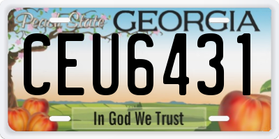 GA license plate CEU6431