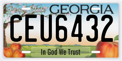 GA license plate CEU6432