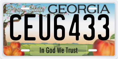 GA license plate CEU6433