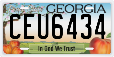 GA license plate CEU6434