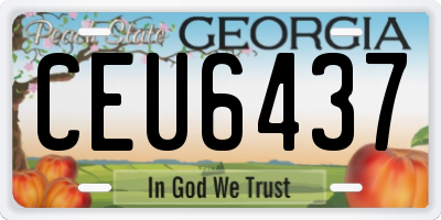 GA license plate CEU6437