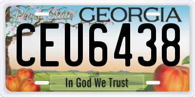 GA license plate CEU6438