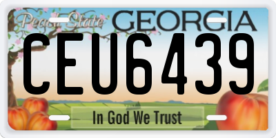 GA license plate CEU6439