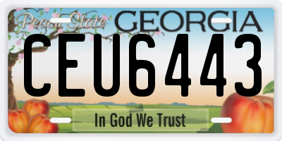 GA license plate CEU6443