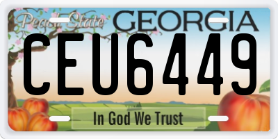 GA license plate CEU6449