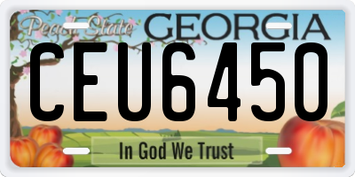 GA license plate CEU6450