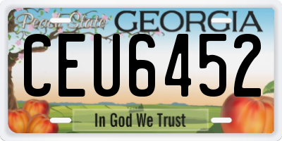 GA license plate CEU6452