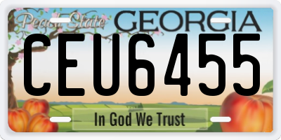 GA license plate CEU6455