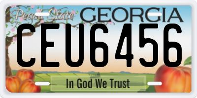 GA license plate CEU6456