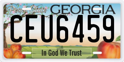 GA license plate CEU6459