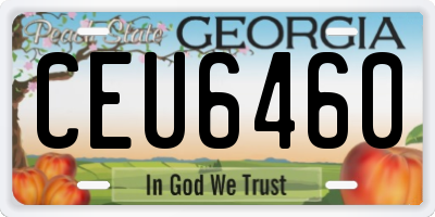 GA license plate CEU6460