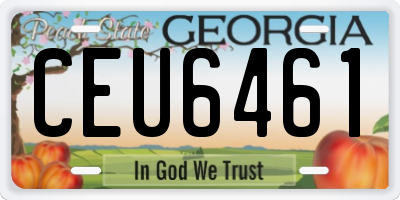 GA license plate CEU6461