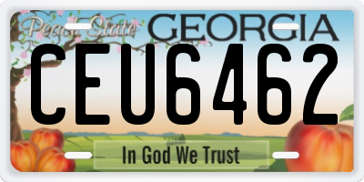 GA license plate CEU6462