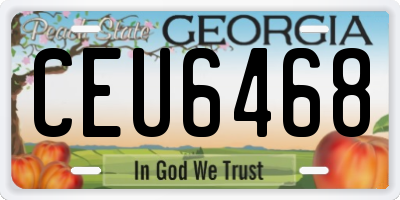 GA license plate CEU6468
