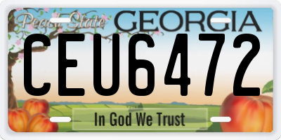 GA license plate CEU6472