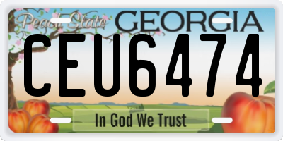 GA license plate CEU6474