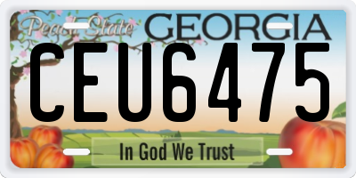 GA license plate CEU6475