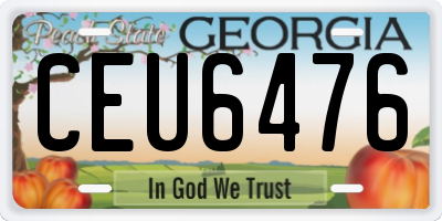 GA license plate CEU6476