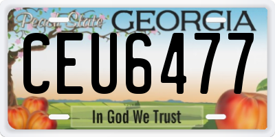 GA license plate CEU6477