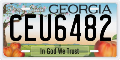 GA license plate CEU6482