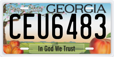 GA license plate CEU6483