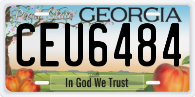 GA license plate CEU6484