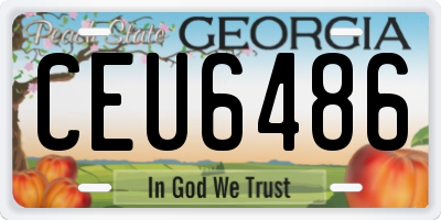 GA license plate CEU6486