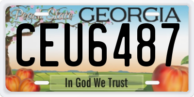 GA license plate CEU6487